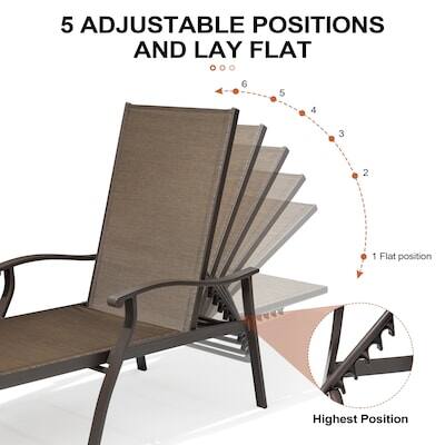 5 Adjustable Positions and Lay Flat

6 5 4 3 2 1

Flat Position
Highest Position