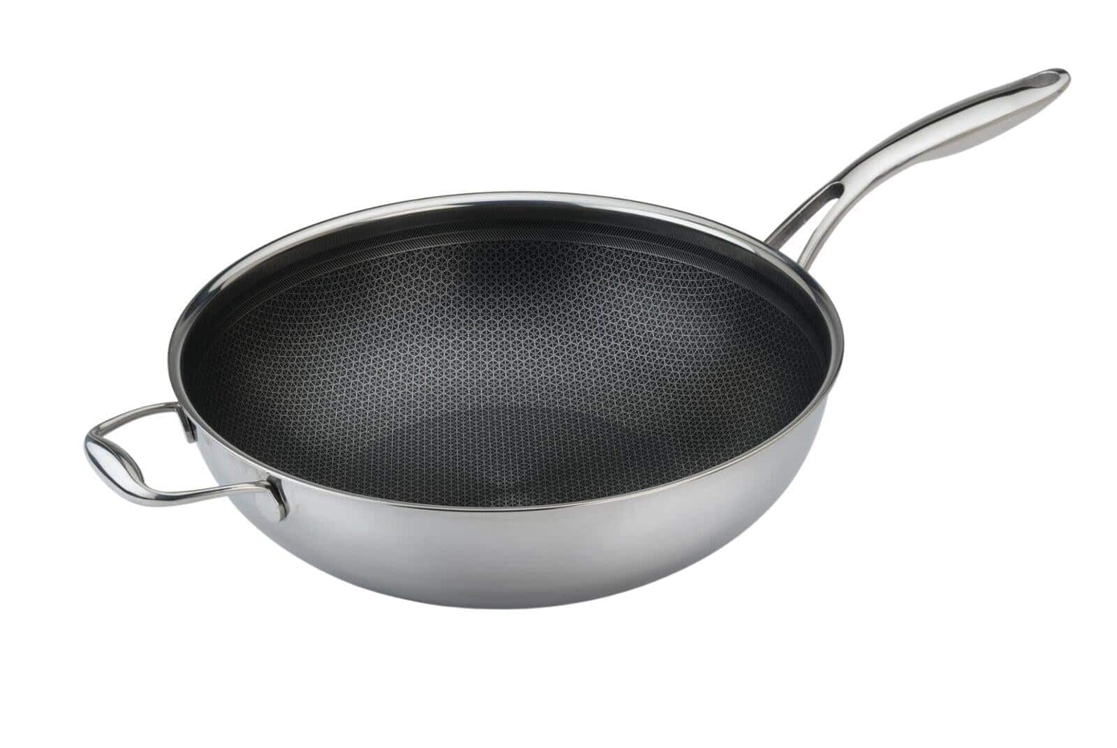 Frieling - Black Cube 12-1/2 Inch Stainless/Nonstick Hybrid Wok - Silver