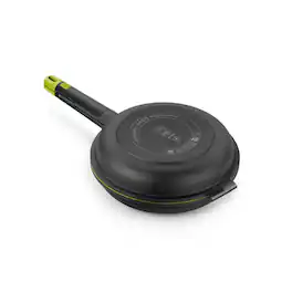 BRA Cookware - Foodie Dual Frying Pan Double Skillet for Spanish Omelets & Frittatas, 9.5-Inch - Black