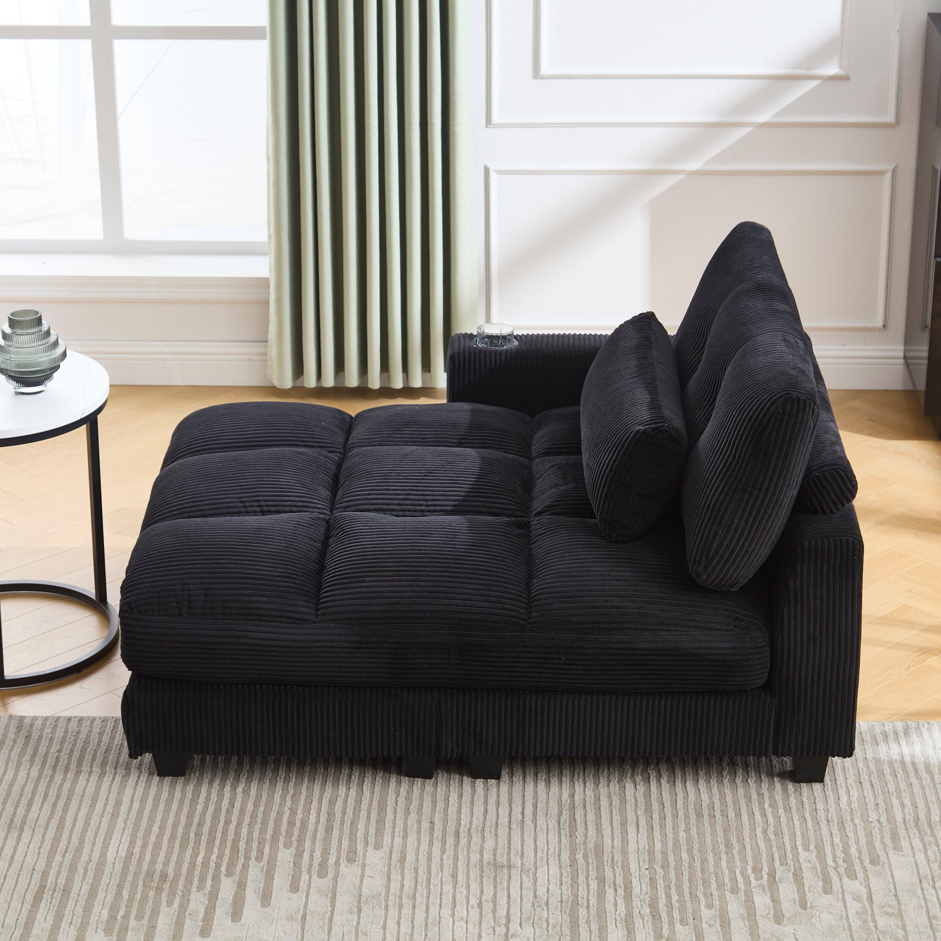 Alt View 2. Roomtec - UNITED WE WIN Sleeper Sofa Couch BedOversized Chaise Lounge Chair Cozy Cloud Couch - Black.