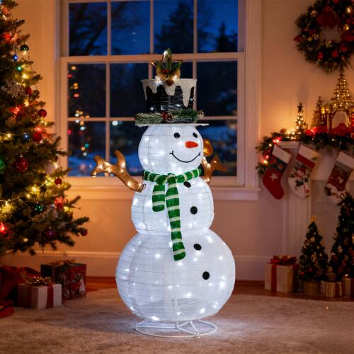 Alt View 10. Winado - Christmas Snowman and Squirrel 4FT Pre-lit Pull Up with LED Lights for Indoor Outdoor Yard Holiday Party Decorations - Multicolor.