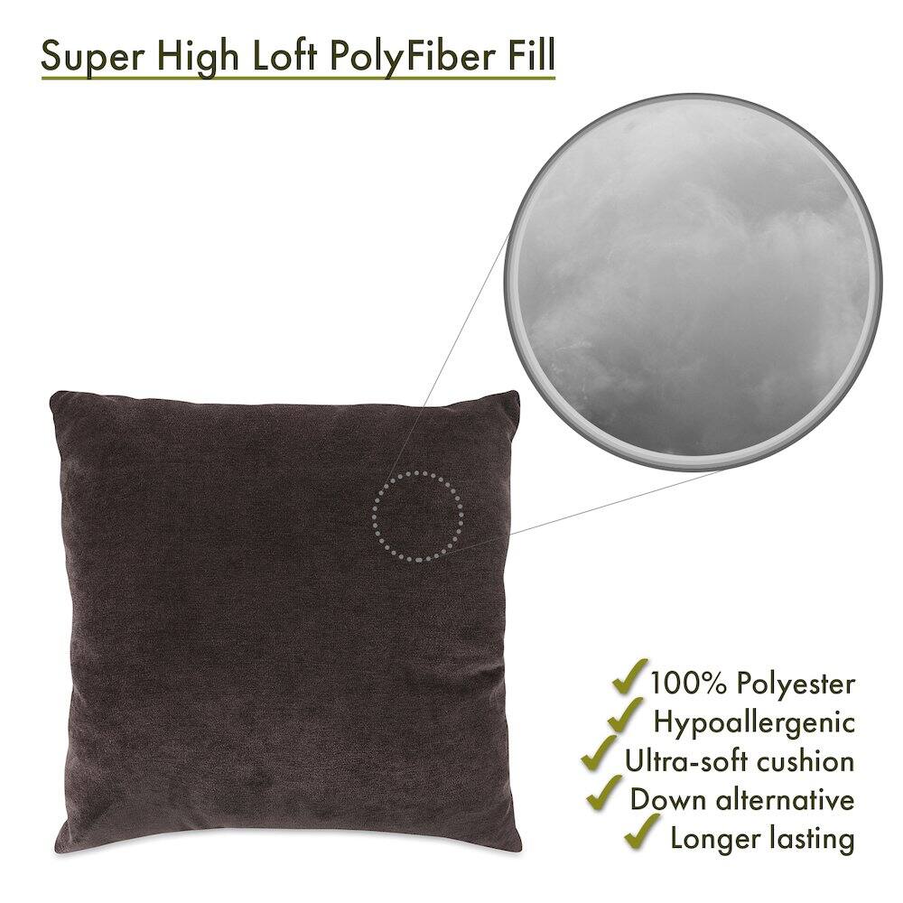 Super High Loft PolyFiber Fill

- 100% Polyester
- Hypoallergenic
- Ultra-soft cushion
- Down alternative
- Longer lasting