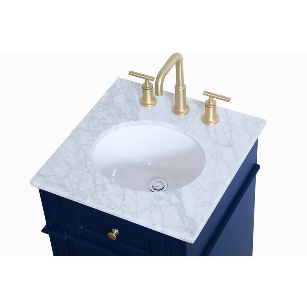 Left. Elegant Kitchen and Bath - 18 inch Single bathroom vanity in blue - Blue.
