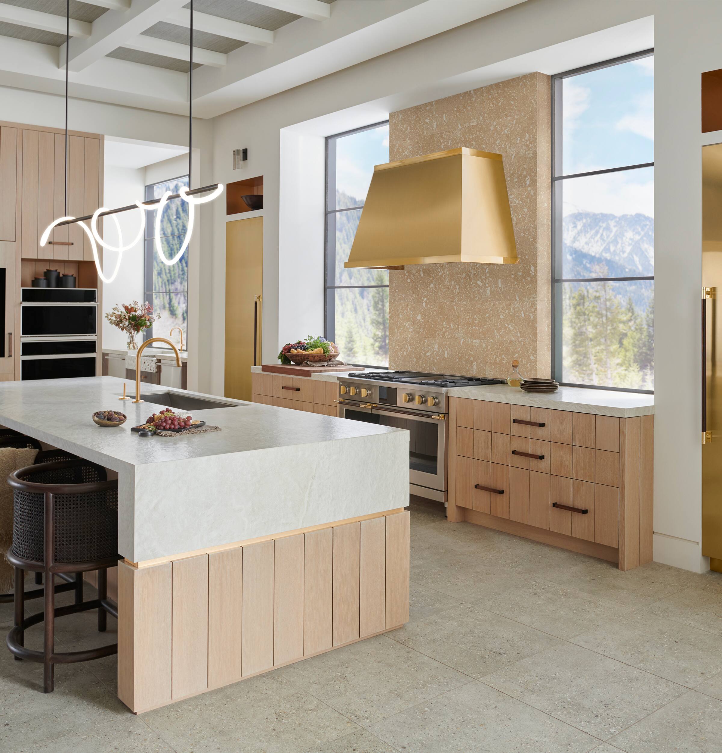 Alt View 3. Monogram - The Designer Collection 53" Range Hood Canopy - Brass.