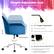 The text on the image is already grouped and correctly written. It reads:
Height Adjustable Seat Create your own exclusive leisure office chair TOM 1 2.7" Height Adjustment To raise height, lift lever up To lower height, sit on the chair, lift lever up 360 Rotatable + Rock back and forth within 100-140 + Rotate the knob clockwise to tighten the rocking tightness Rotate the knob counterclockwise to loosen the rocking tightness