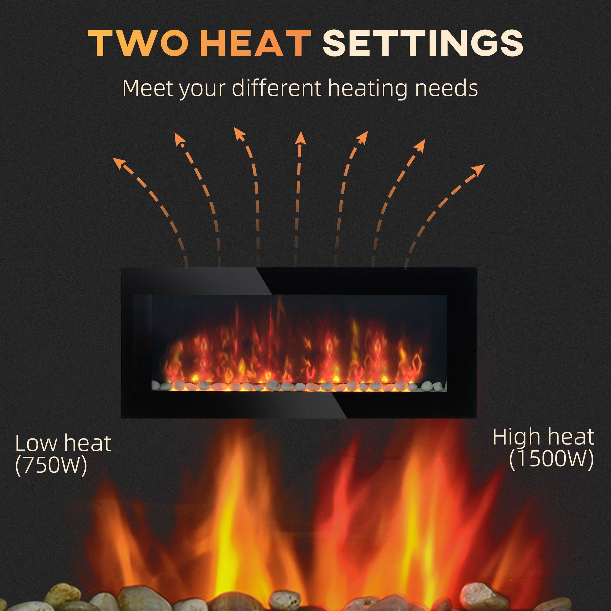 TWO HEAT SETTINGS  
Meet your different heating needs  

Low heat (750W)  
High heat (1500W)
