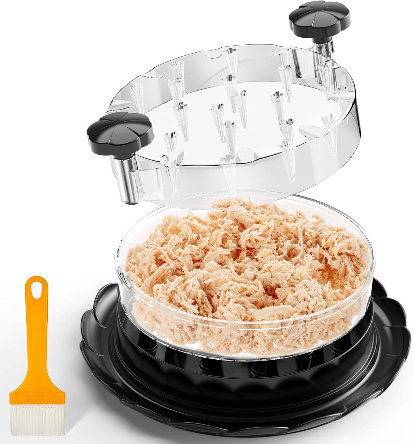 Front. PARKER SLATER - Chicken Shredder Tool – Large Twist Shredder with Ergonomic Handle, Easy Clean, for Chicken, Pork & Beef - Black.