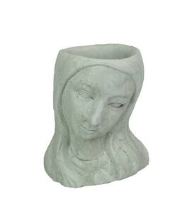 Things2Die4 - Long-Haired Maiden Cast Polyresin Head Planter Pot 8 Inches High - Off-white