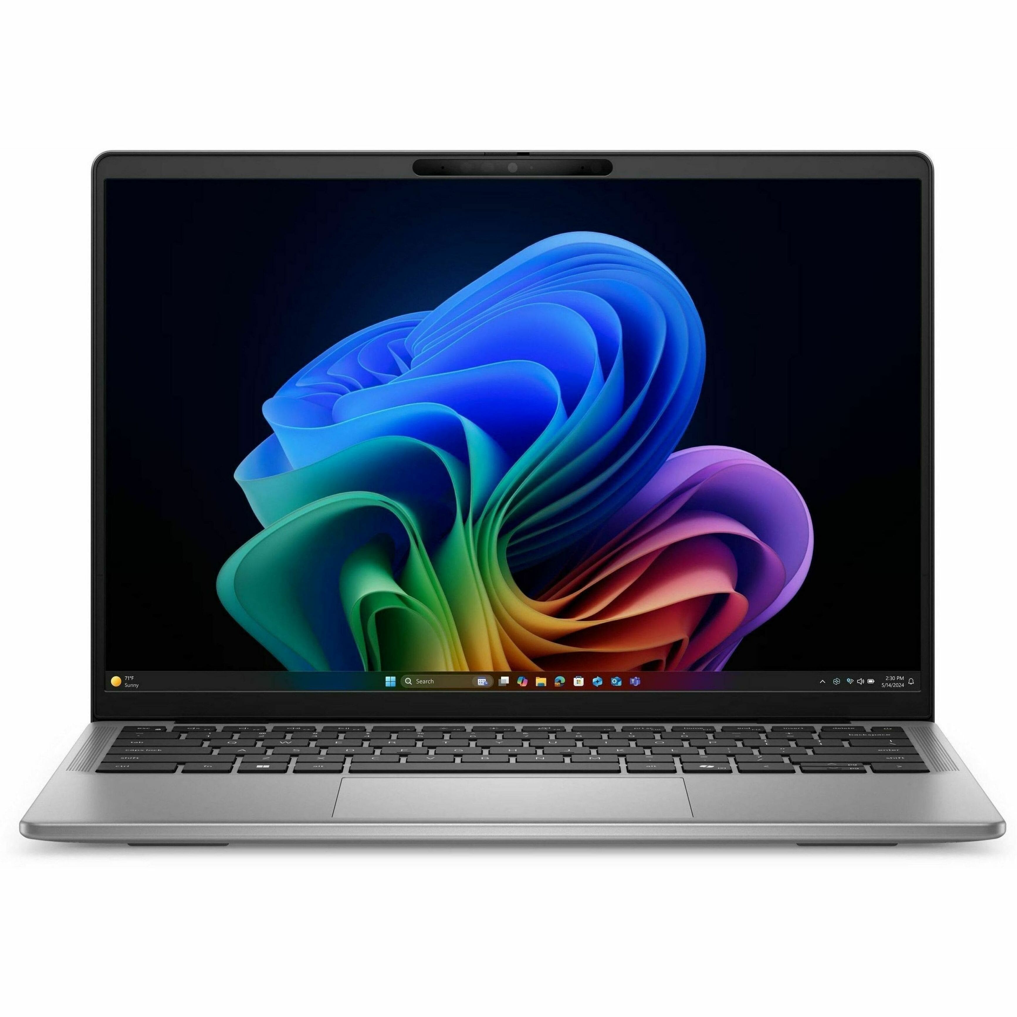 Angle. Dell - Latitude 7000 14" IPS LCD 2560 x 1600 (QHD+) Touch Screen Laptop - Snapdragon X Plus with 16GB Memory - 512GB SDD - Titan Gray, Gray.