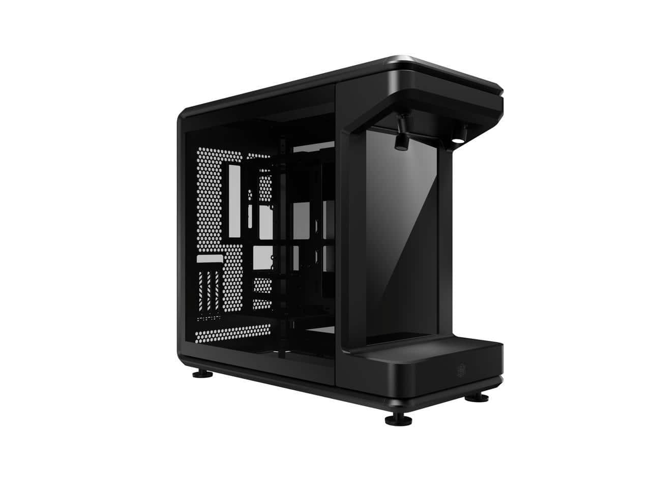 Cooler Master - masterframe 360 stage lcd open-frame atx pc case, front lcd displa - Black