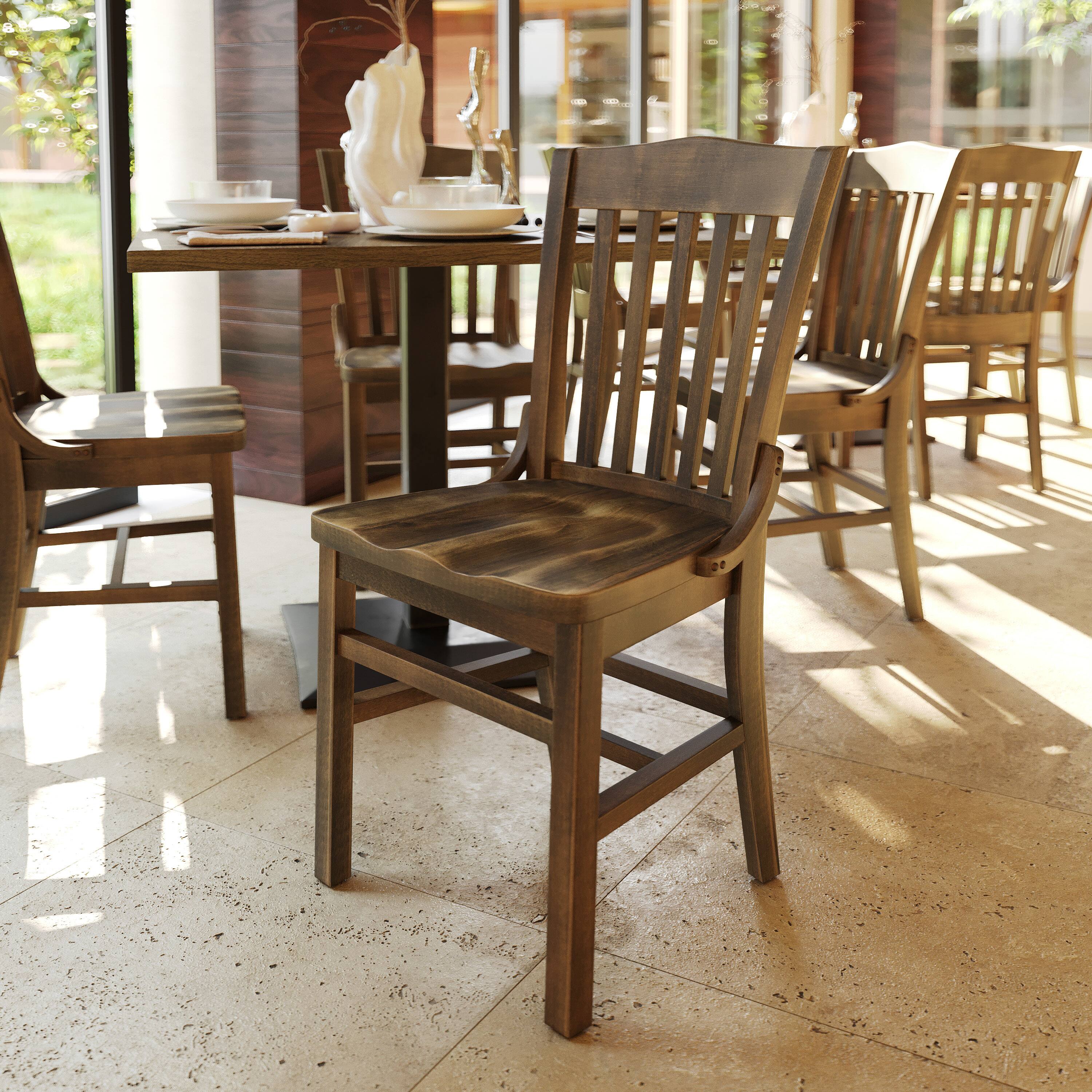 Alt View 1. Flash Furniture - HERCULES School House Back Antique Copper Wood Restaurant Chair - Brown.