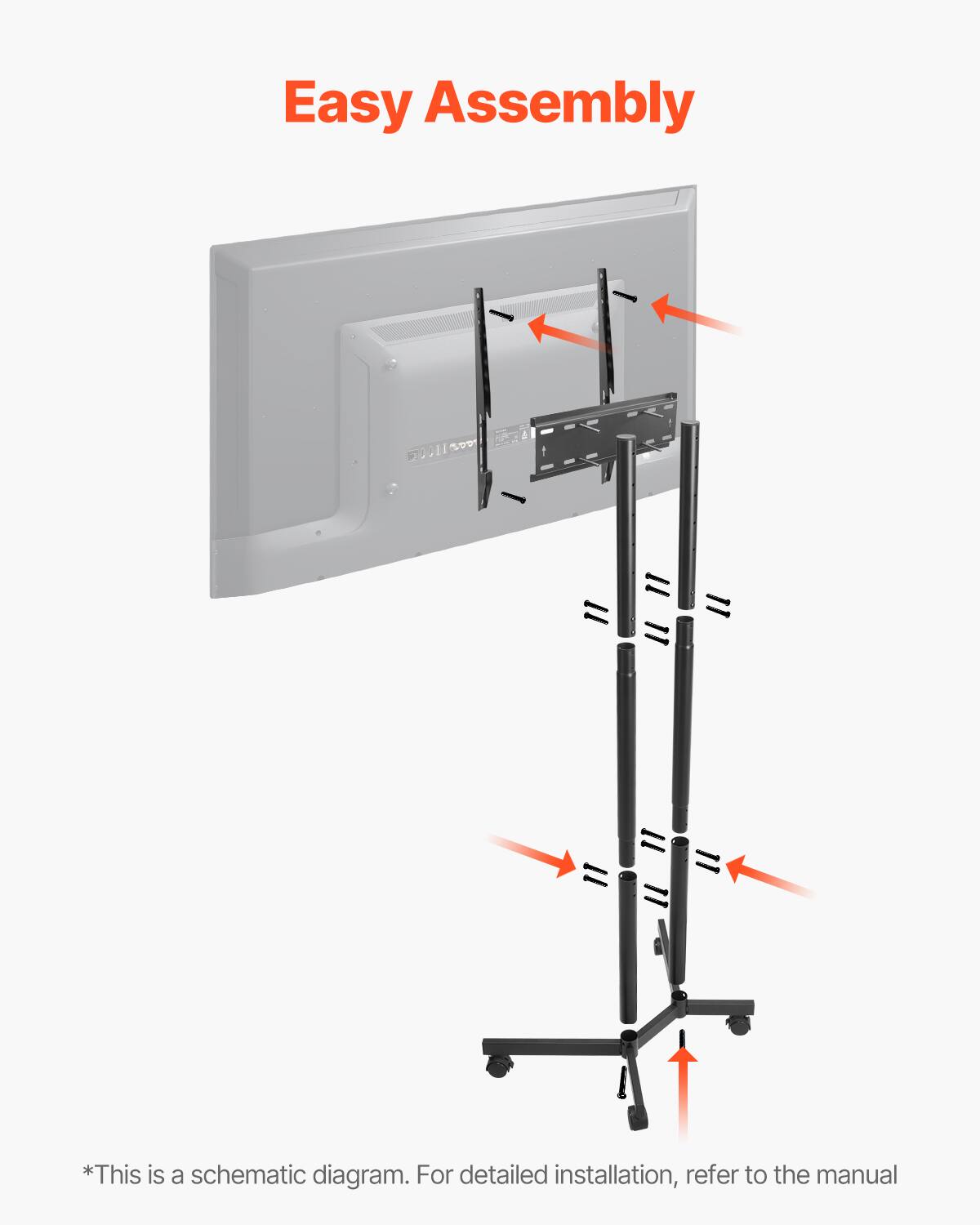 Easy Assembly
*This is a schematic diagram. For detailed installation, refer to the manual