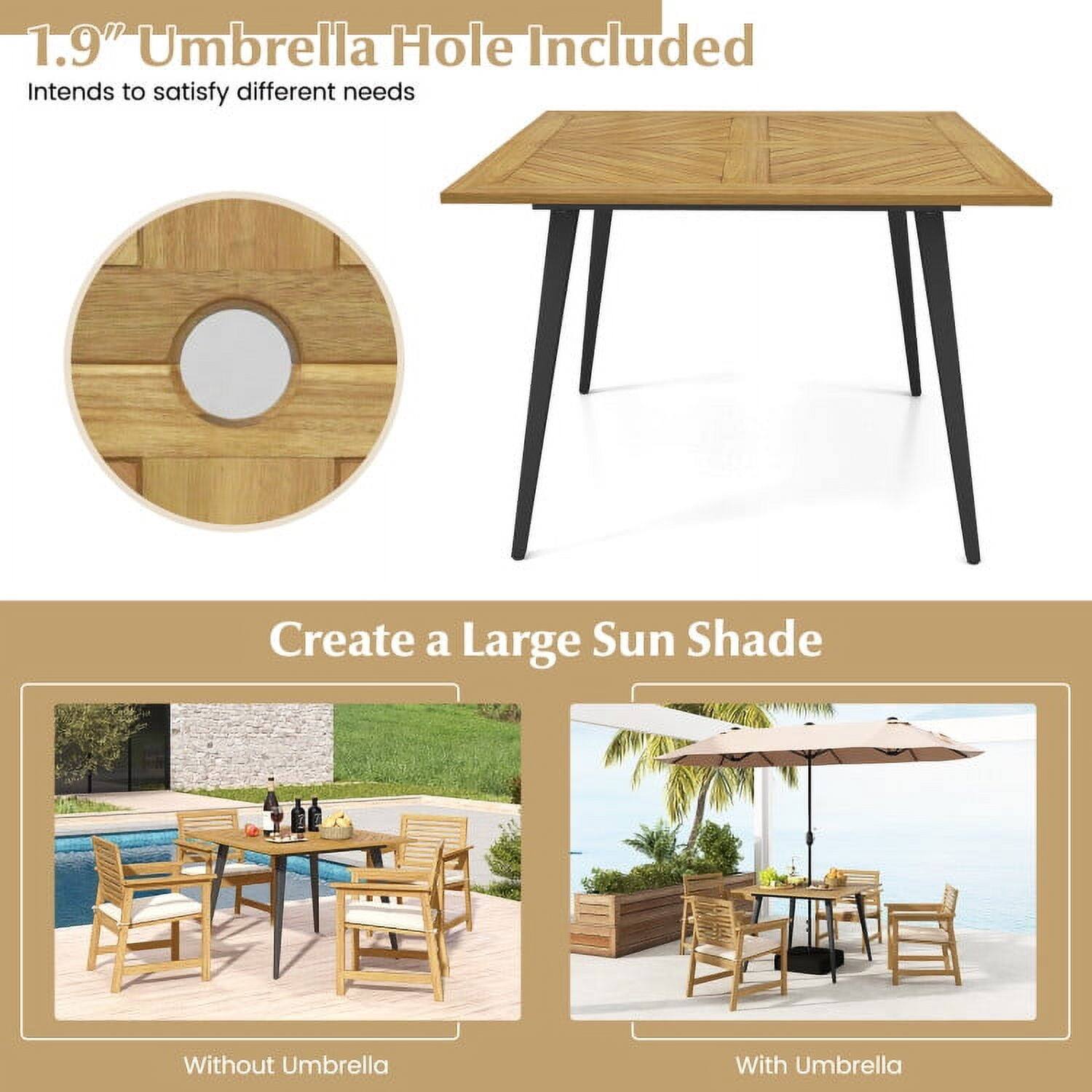 1.9" Umbrella Hole Included  
Intends to satisfy different needs  

Create a Large Sun Shade  

Without Umbrella  
With Umbrella