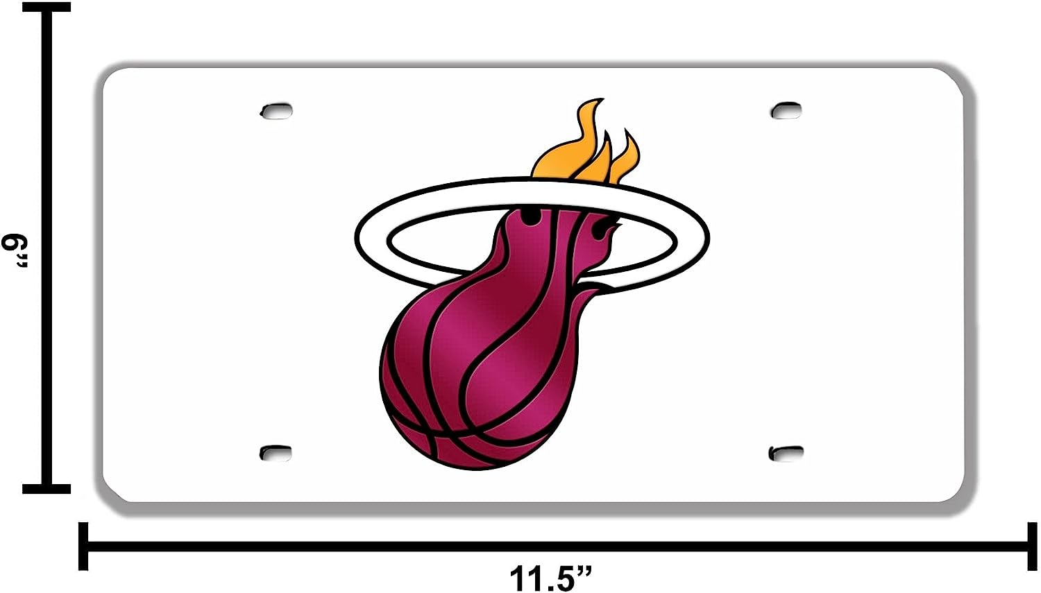 Alt View 4. Rico Industries - Miami Heat NBA Logo Mirror Look LASER License Plate - Multi.