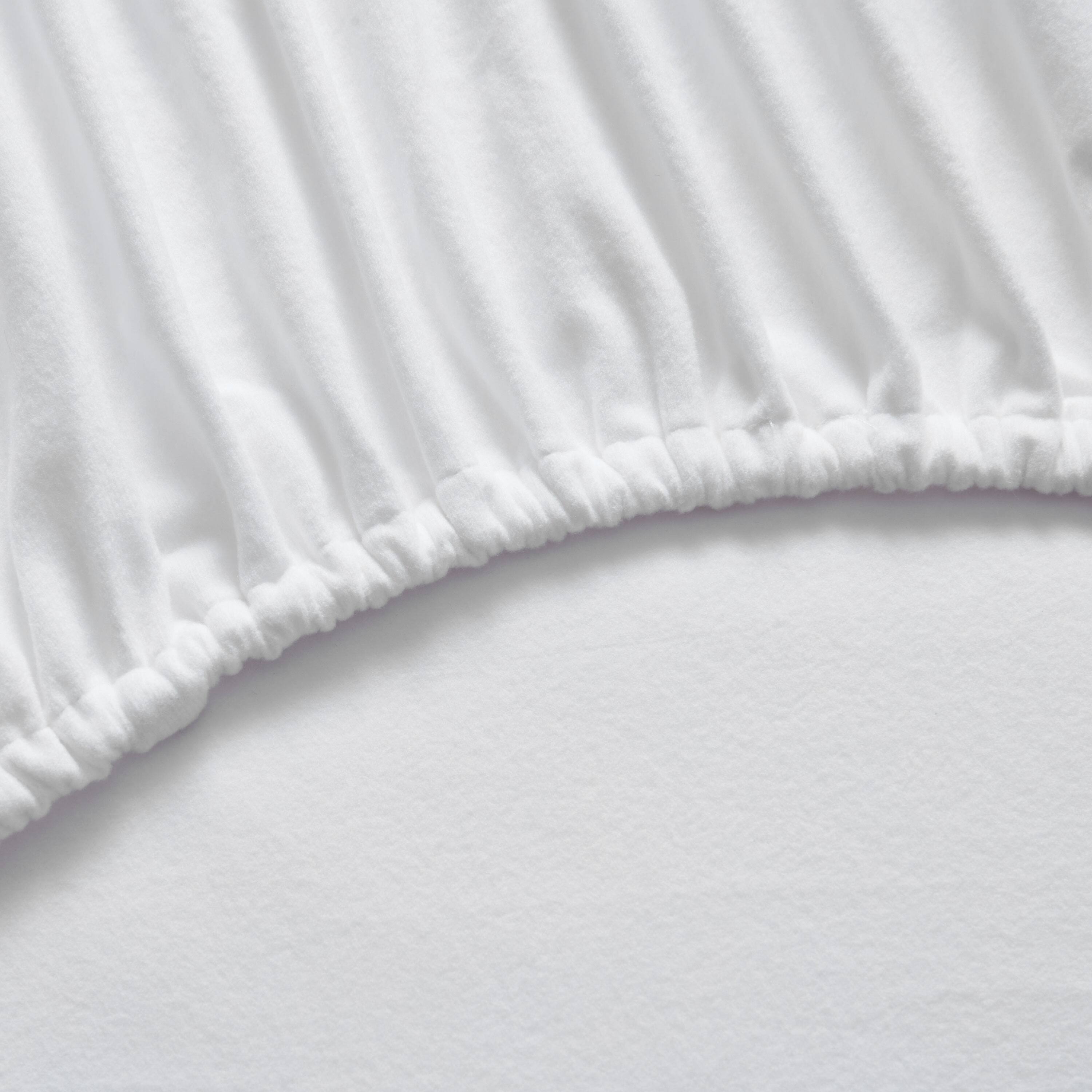 Left. Sweet Home Collection - Solid Flannel Sheets Warm and Cozy Extra Deep Pockets, King - White.