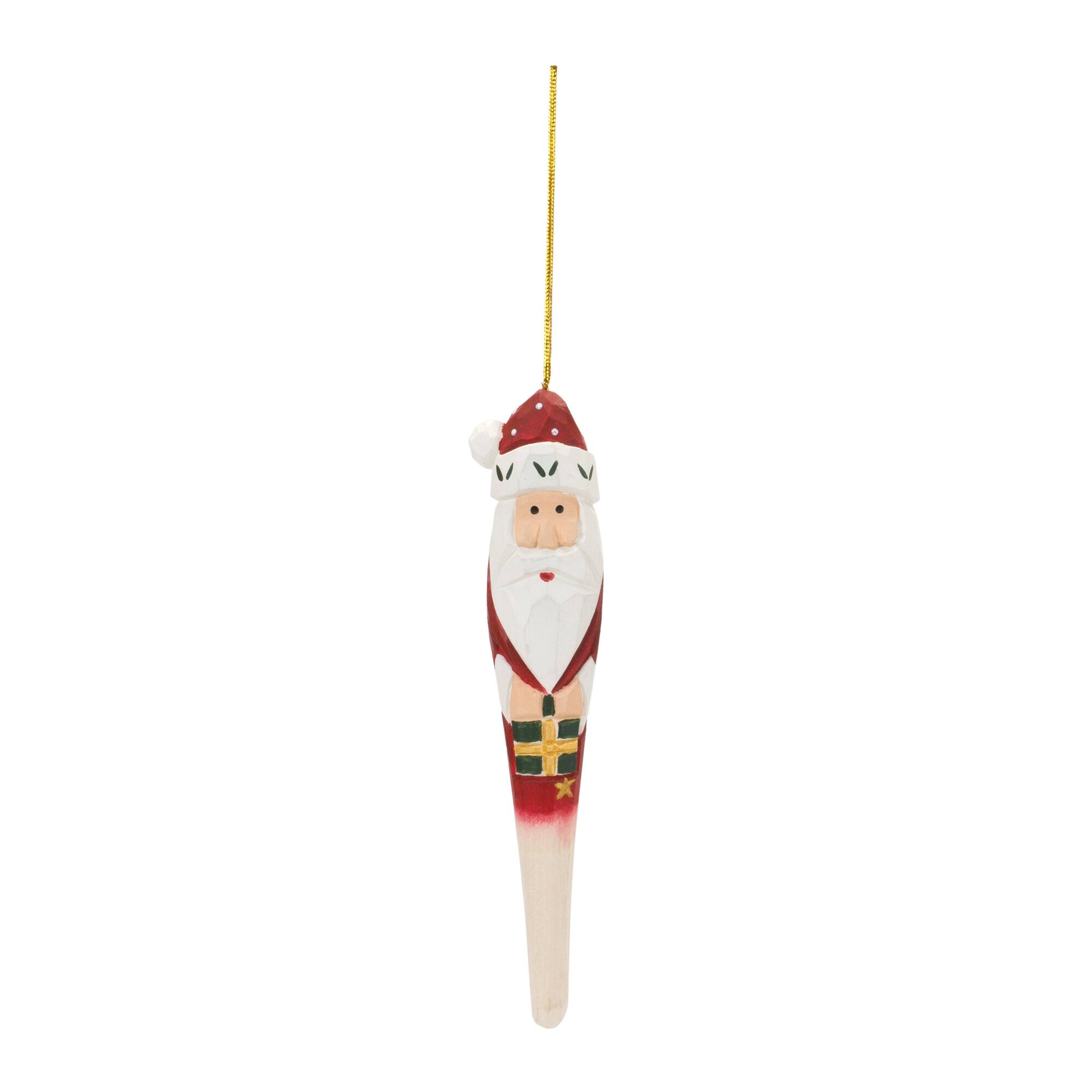 Angle. BreeBe - Santa Drop Ornament (Set of 12) - Red, White, Green.