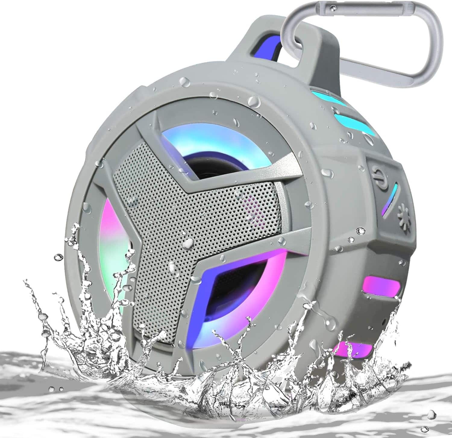 FINEAK - Bluetooth Shower Speaker Waterproof Portable Wireless Small Speakers - Gray