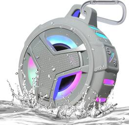 FINEAK - Bluetooth Shower Speaker Waterproof Portable Wireless Small Speakers - Gray