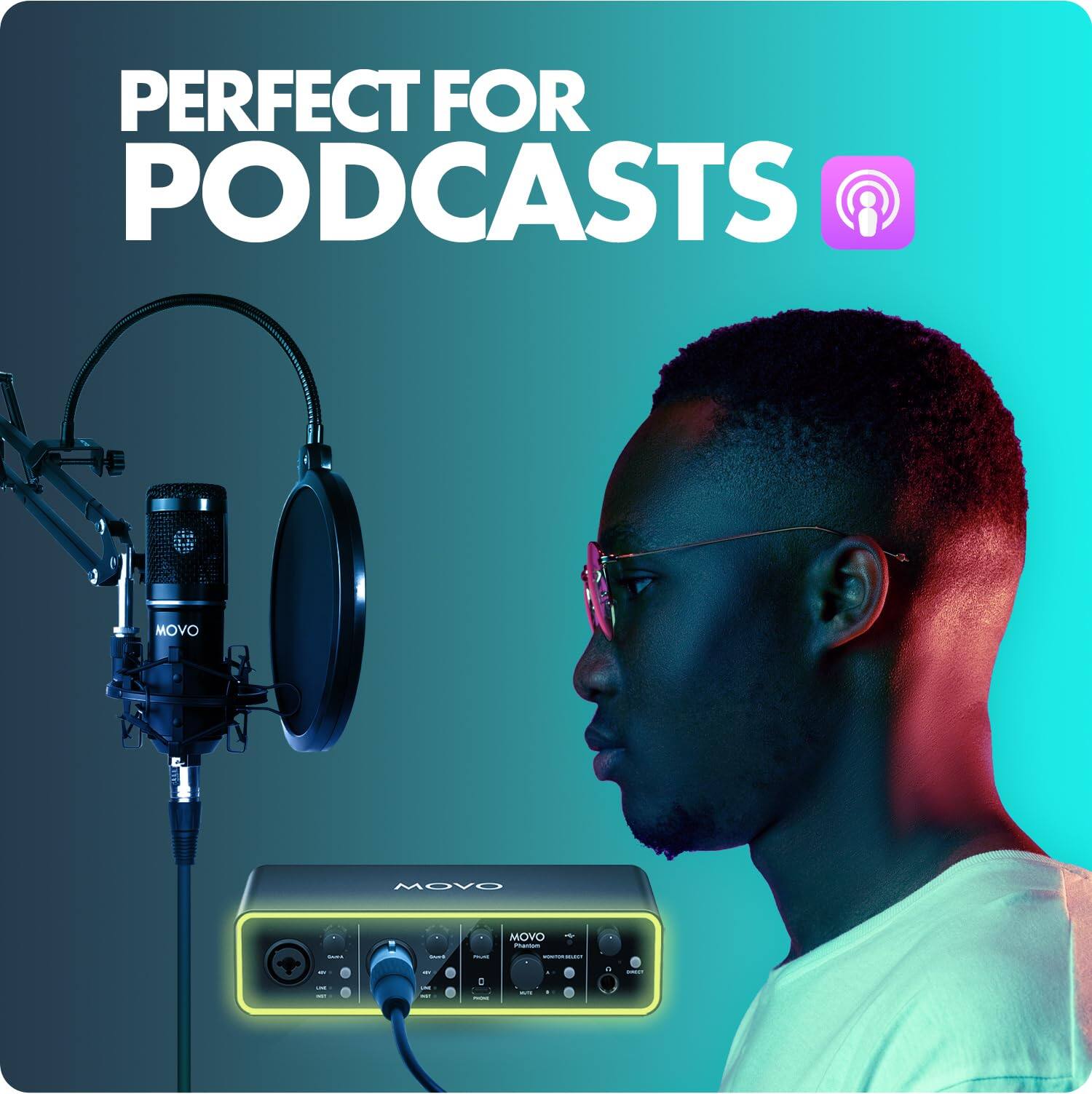 PERFECT FOR PODCASTS

MOVO
MOVO
MOVO Phanism
DOCK
CHUNCE
MACKET
MONITORSCLECY

- will
- -
0 XXXXXX
WT
-
E
SMOOT