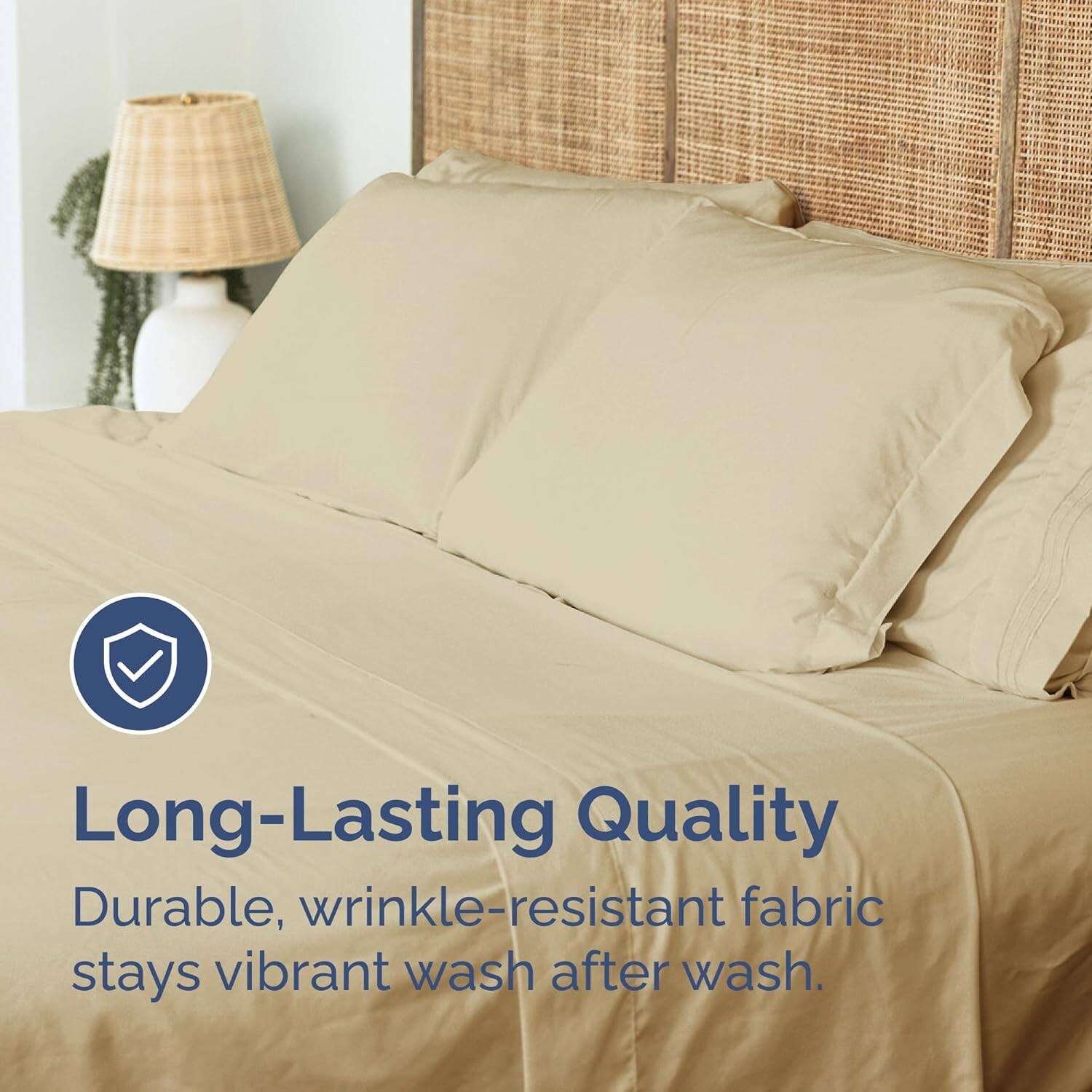 Long-Lasting Quality  
Durable, wrinkle-resistant fabric stays vibrant wash after wash.