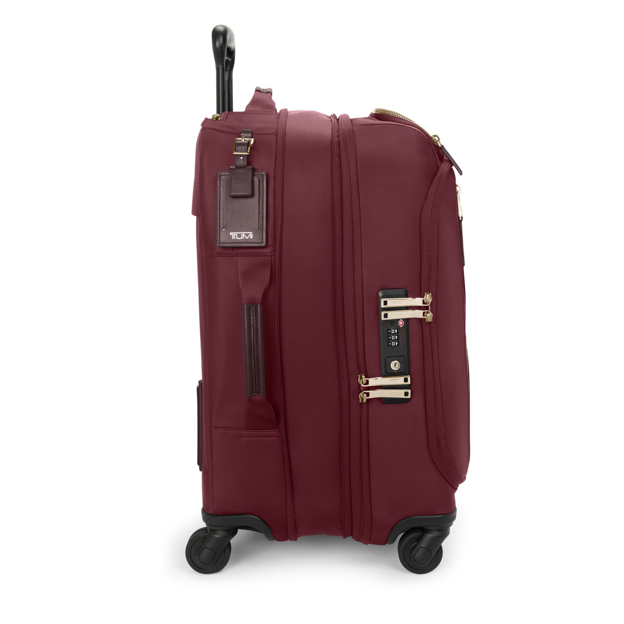 Left. TUMI - Voyageur Travel Leger International 22" Expandable Carry On Suitcase - Wine.