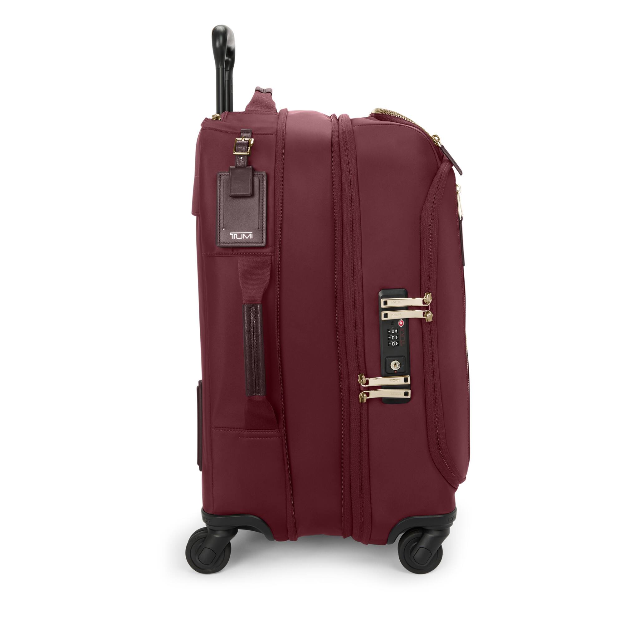 Left. TUMI - Voyageur Travel Leger International 22" Expandable Carry On Suitcase - Wine.