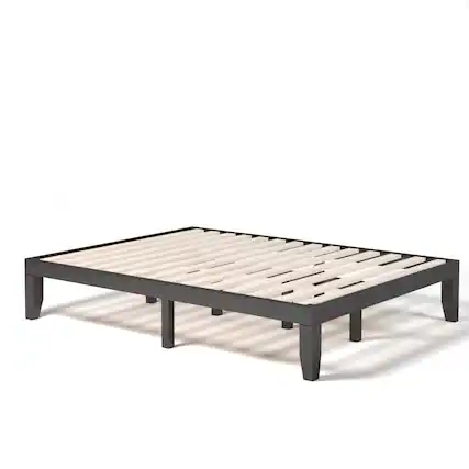 Front. Costway - Costway Queen Size 14 in Wooden Bed Frame Mattress Platform Wood Slats Support - Espresso.