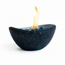 Boyel Living - Tabletop Ethanol Fire Pit, Portable Concrete Fire Bowl, Smokeless Indoor/Outdoor Tabletop Fireplace, Mixed Color - Blue