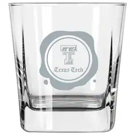 Logo Brands - Texas Tech Red Raiders 14oz. Frost Stamp Old Fashioned Glass - Multicolor