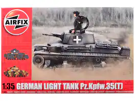 Level 2 Model Kit German Pz.Kpfw.35(t) Light Tank with 2 Scheme Options 1/35 Plastic Model Kit by Airfix - Multi