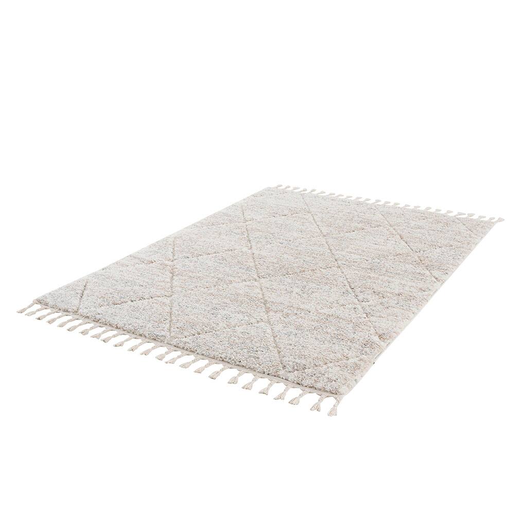 Alt View 1. APRILSOUL - Turkish Cream Trellis Area Rug with Tassels Super Soft Plush Machine Woven - Cream.