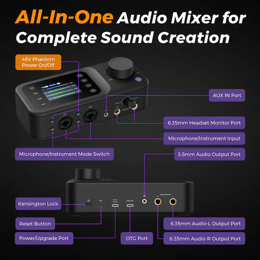First Audio Mixer NearStream AMIX40U 10 Channel All in One USB C Audio Mixer - Best Buy