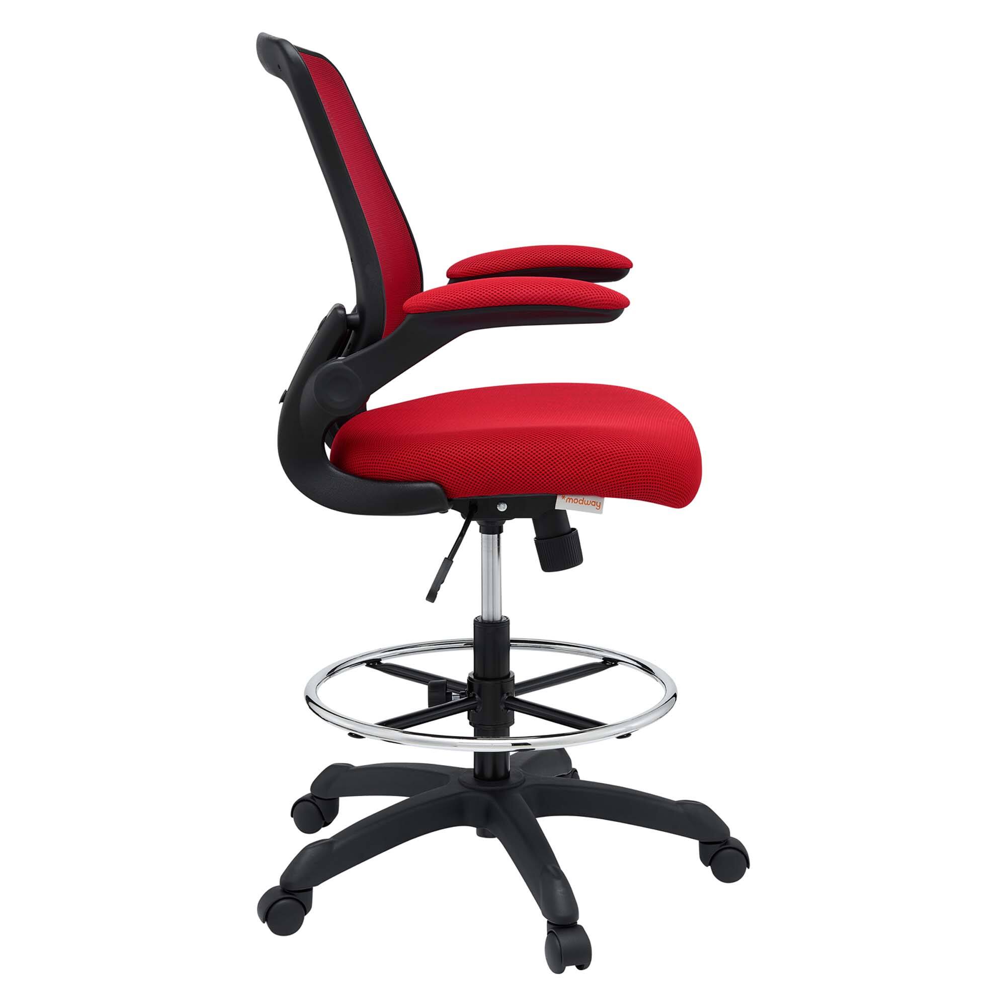 Alt View 3. Modway - Veer Drafting Chair by Modway - Red.
