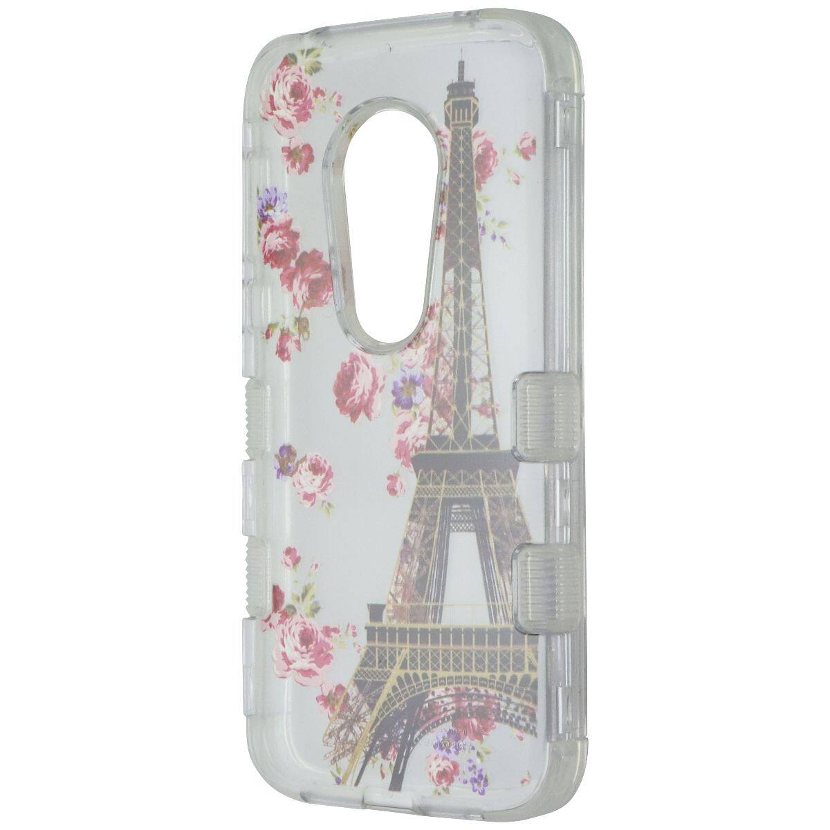 Front. Mybat - MyBat Tuff Series Case for Motorola Moto G7 Play - Paris Eiffel Tower - Multicolor.