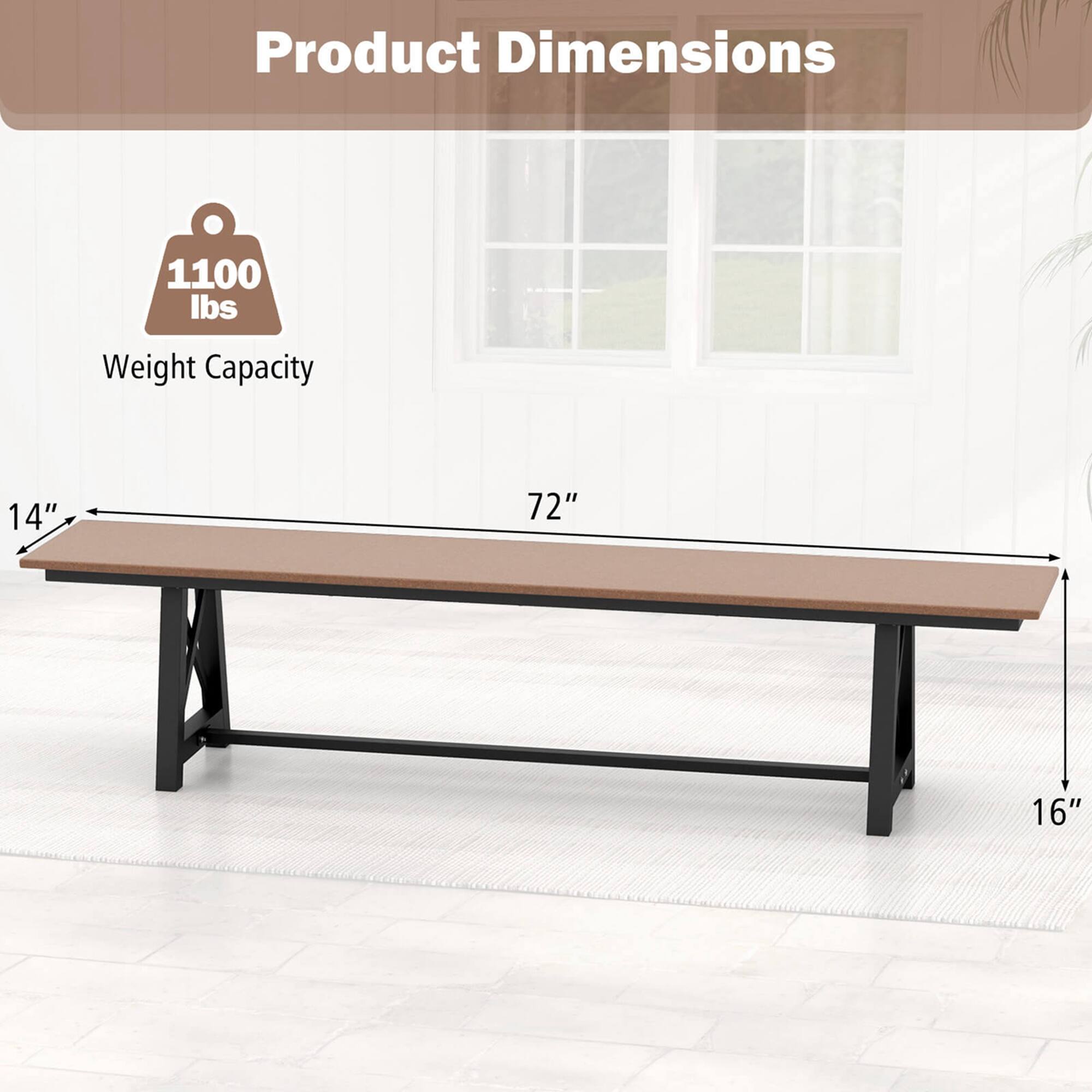 Product Dimensions: 1100 lbs Weight Capacity, 14" x 72" x 16".
