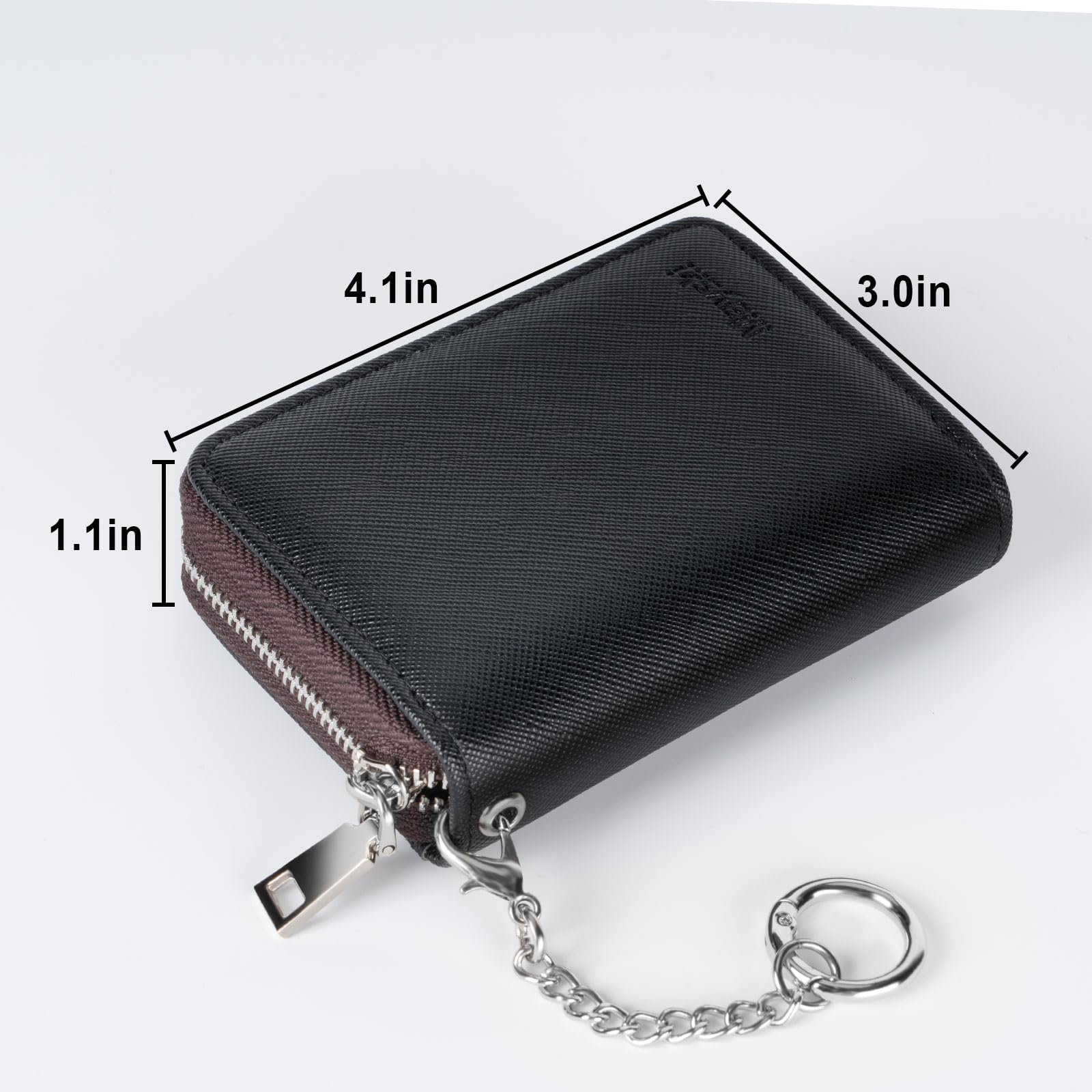 Alt View 2. Jadie Link - Credit Card Holder Zipper Wallet Women Small Accordion Cases Keychain Business Black Unique Design credit card holders - Black.