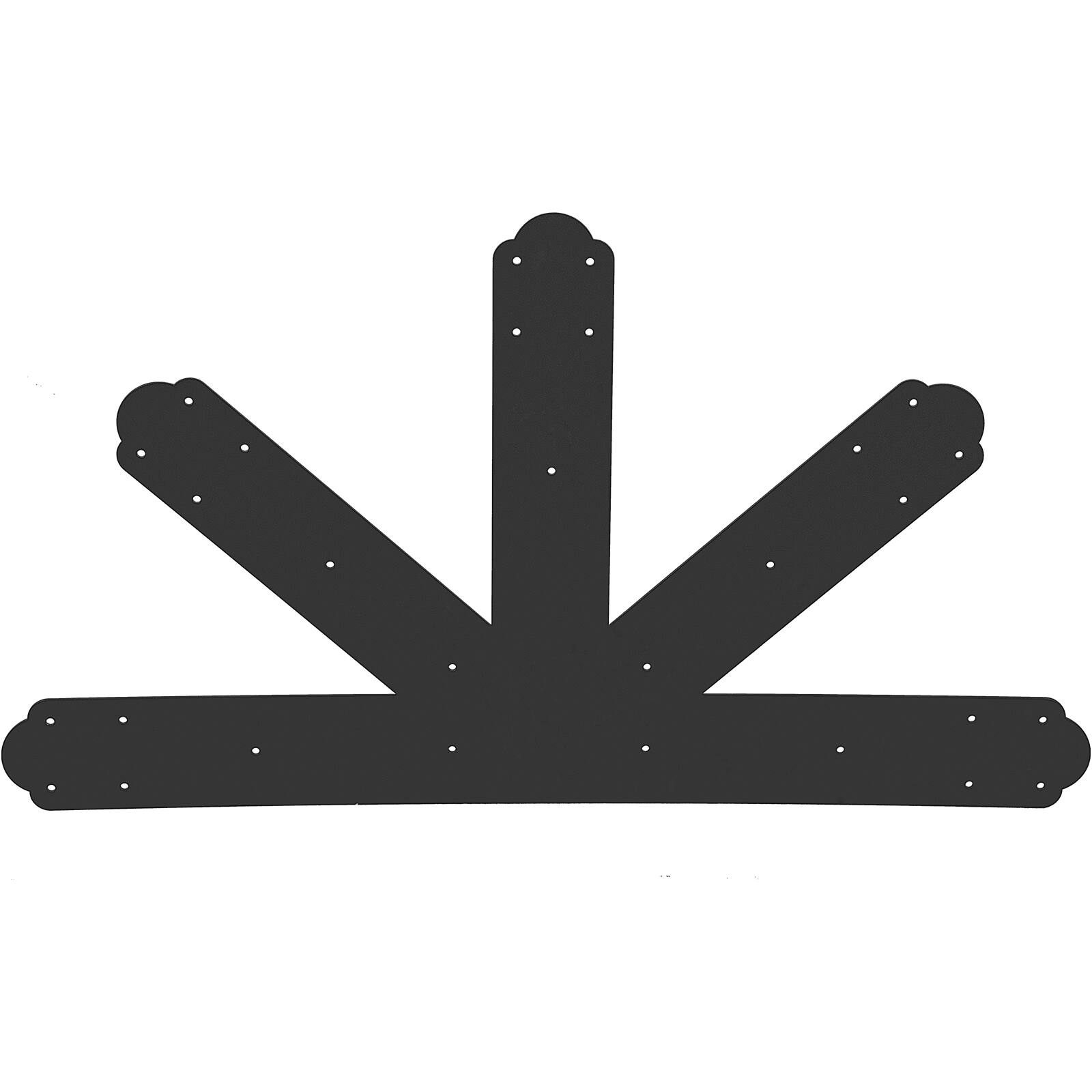 Front. VEVOR - Gable Plate, Black Powder-Coated Truss Connector Plates, 12:12 Pitch Gable Bracket, 4 mm / 0.16" Steel Truss Nail Plates - Black.