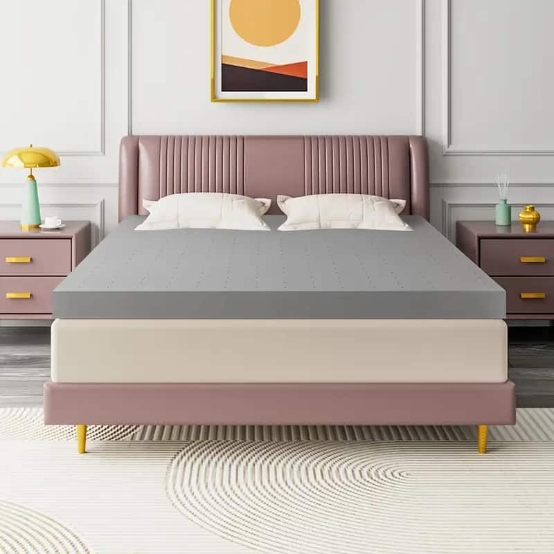 Glintex - 2" Extra Firm Twin Mattress Topper with High-Density Foam for Back Support and Pressure Relief - Gray