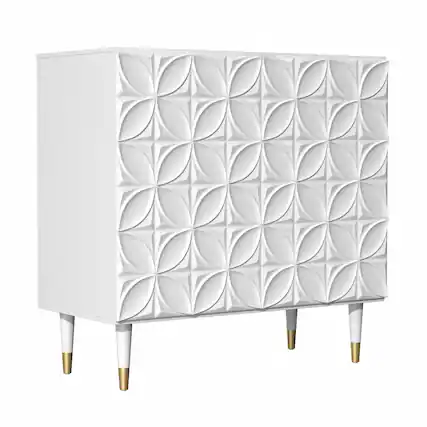 Front. Boyel Living - 2 Door Locker Accent Cabinet - White.