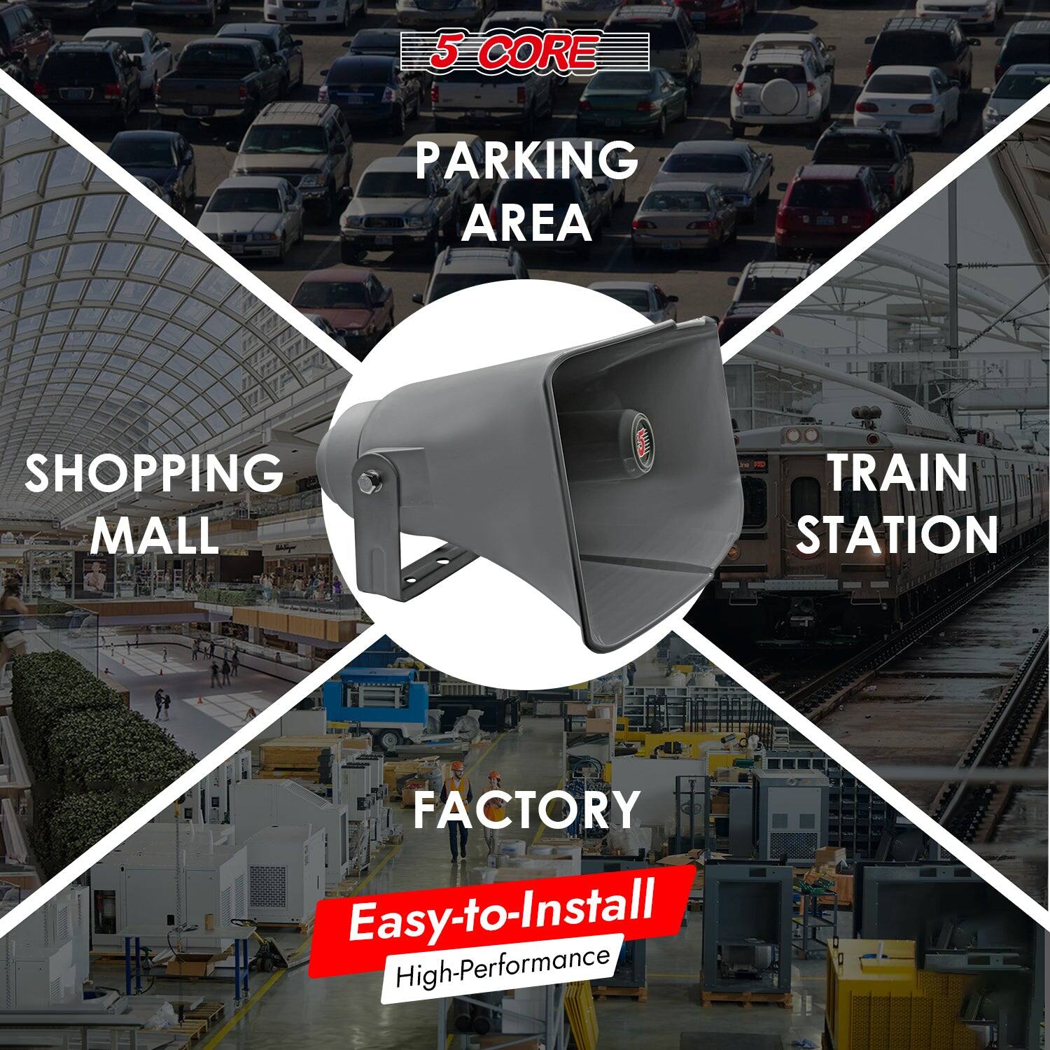 5 CORE  
PARKING AREA  
SHOPPING MALL  
TRAIN STATION  
FACTORY  

Easy-to-Install  
High-Performance