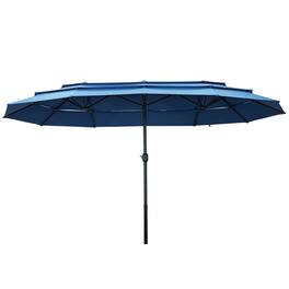 Ainfox - 15ft Vented Large Market Table Umbrella Outdoor Patio Umbrellas - Blue
