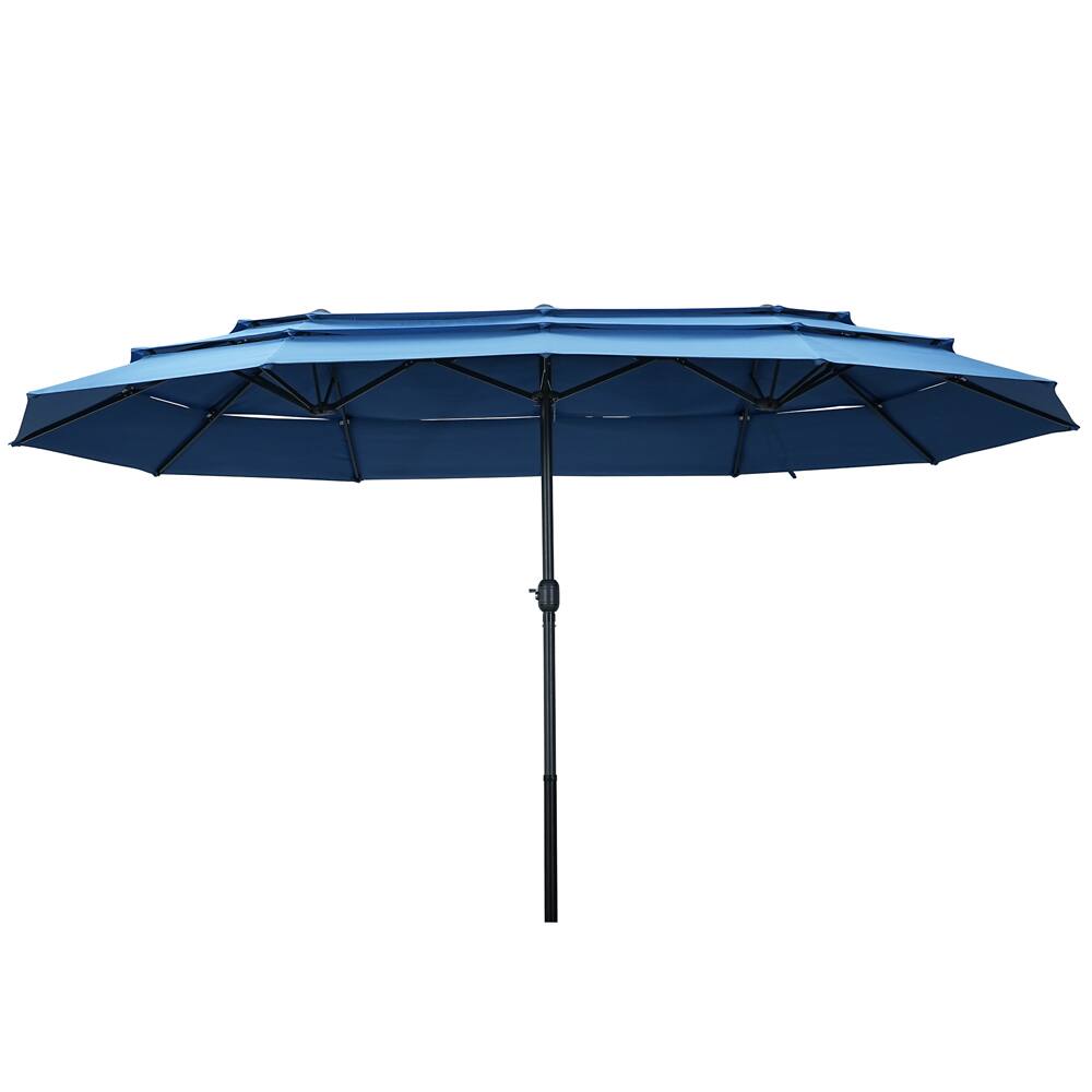 Front. Ainfox - Ainfox 15ft Vented Large Market Table Umbrella Outdoor Patio Umbrellas - Blue.