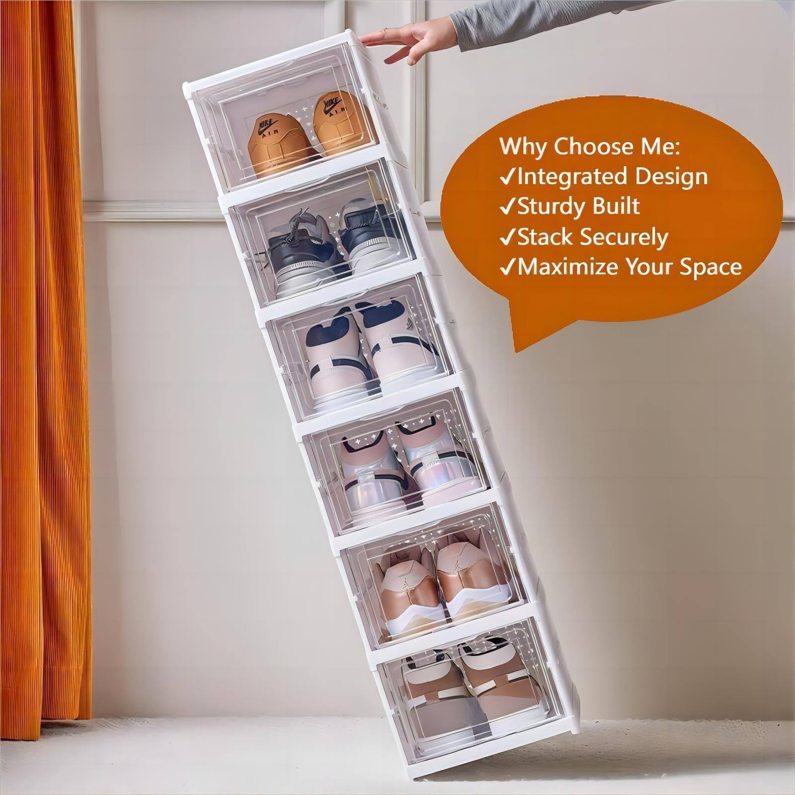 Why Choose Me:  
- Integrated Design  
- Sturdy Built  
- Stack Securely  
- Maximize Your Space