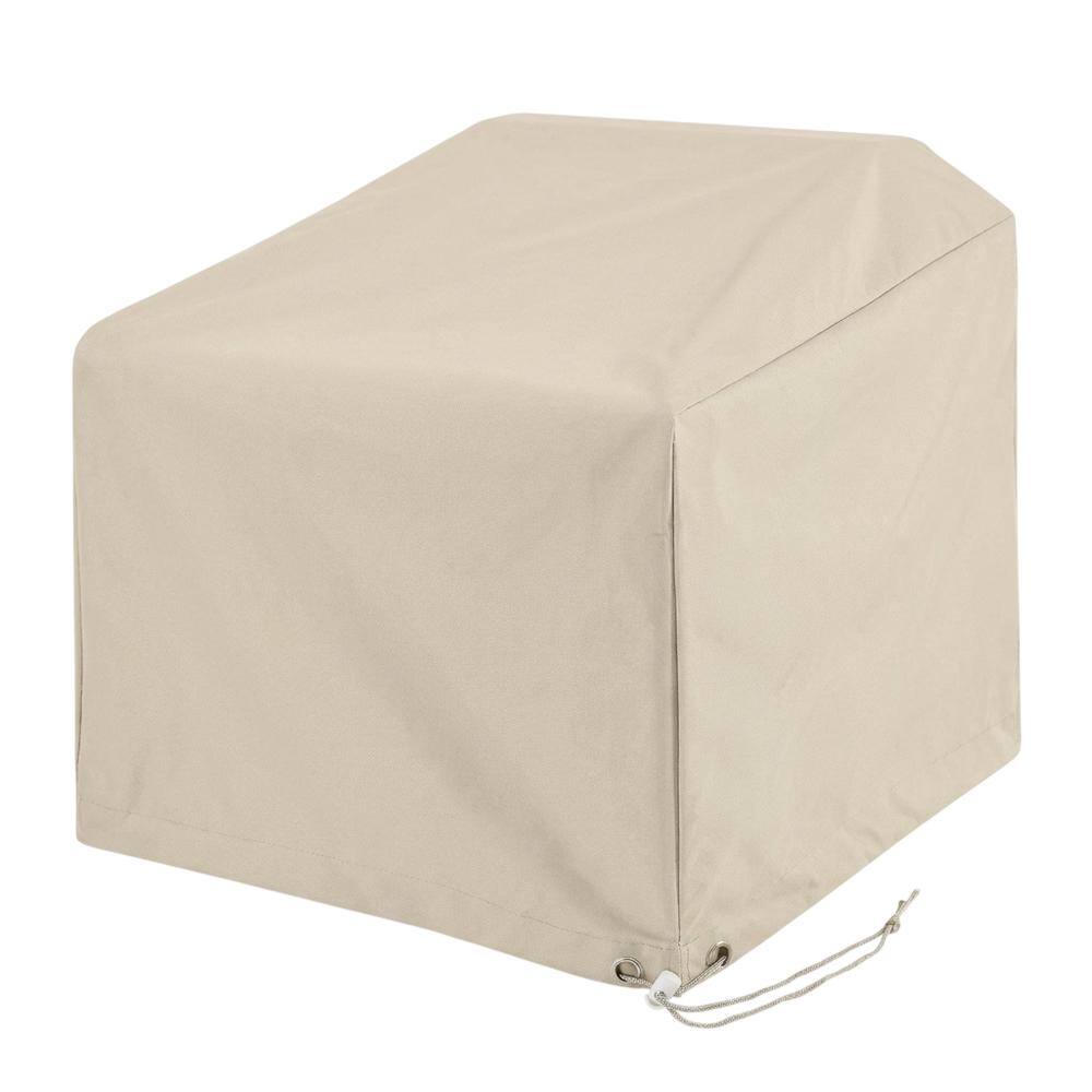 Front. Crosley Furniture - 3Pc Outdoor Furniture Cover Set - 2 Chairs & 1 Square Table/Ottoman - Tan.