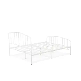 East West Furniture - Kemah Queen Platform Bed with 4 Metal Legs - Magnificent Bed in Powder Coating Color - White