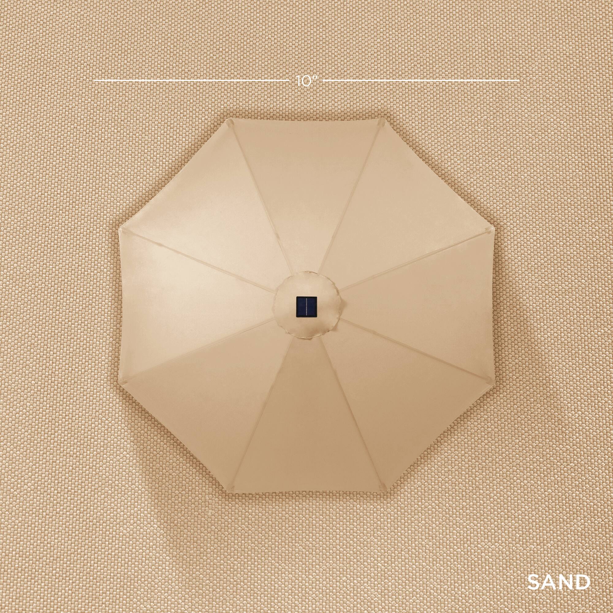 Alt View 3. Best Choice Products - Best Choice Products 10ft Solar LED Lighted Patio Umbrella w/ Tilt Adjustment, UV-Resistant Fabric - Sand - Sand.