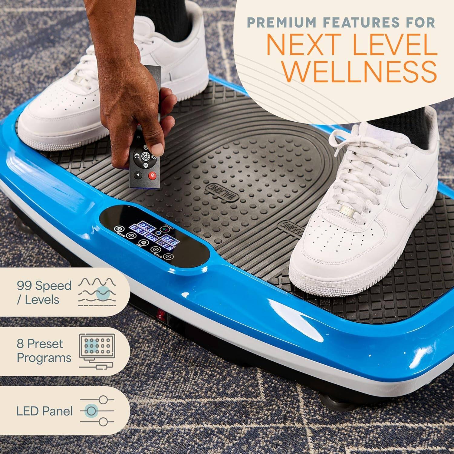 PREMIUM FEATURES FOR NEXT LEVEL WELLNESS

99 Speed / Levels

8 Preset Programs

LED Panel