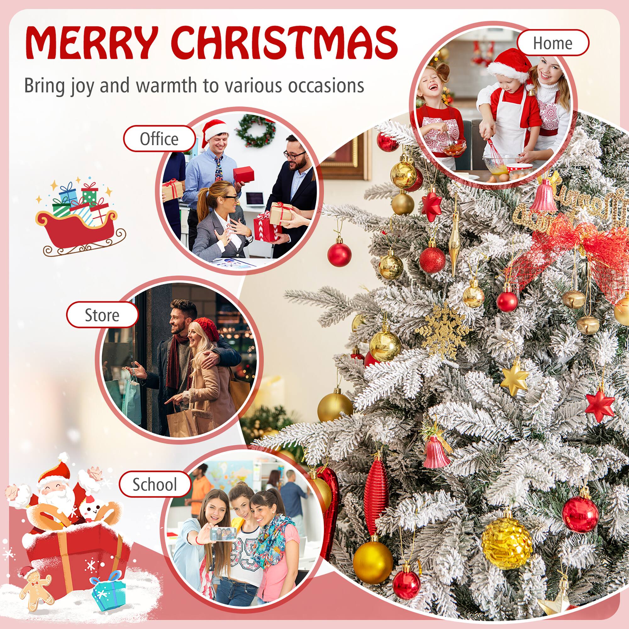MERRY CHRISTMAS  
Bring joy and warmth to various occasions  

- Home  
- Office  
- Store  
- School