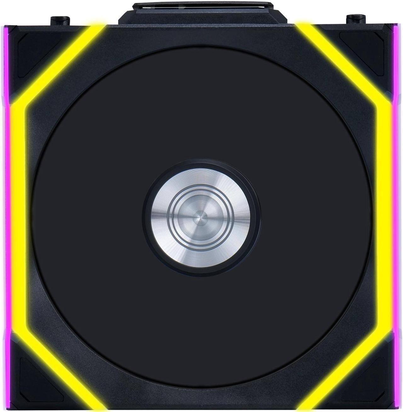 Left. Lian Li - Lian Li UNI Fan SL Wireless 120mm ARGB Fan - Reverse Blade, 2.4 GHz Wireless, Daisy-Chain - Black (12RSL1W1B) - Black.