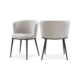 Meridian Furniture - Skylar Cream Velvet Dining Chair, Set of 2 - Beige